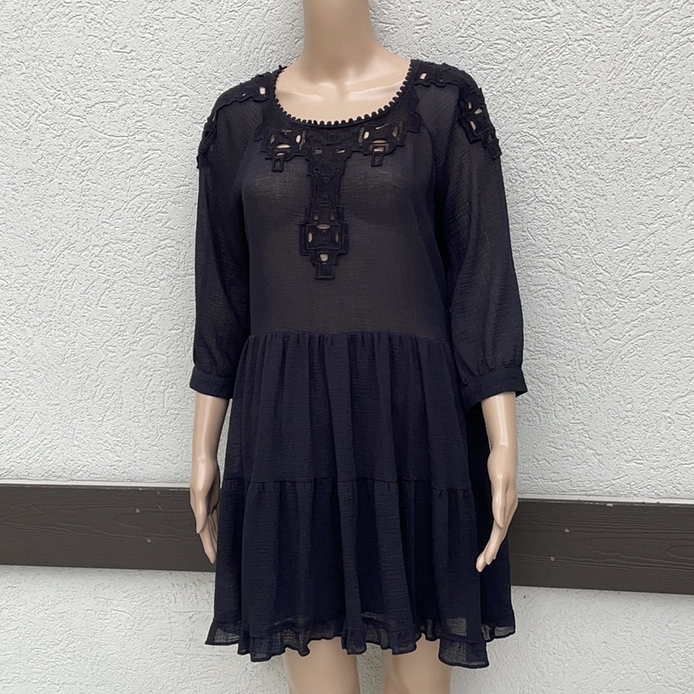 Free people dress boho black lace